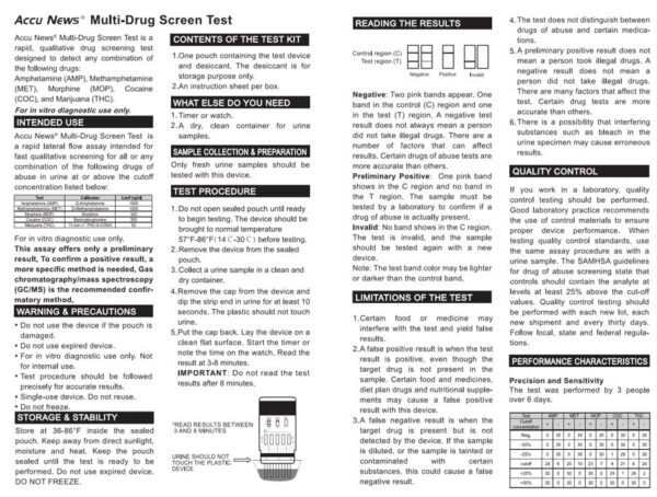 5 Panel Multi-Drug Screen Urine Dip Test instruction for Use - Beingbio